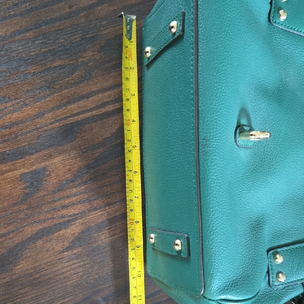 Dooney & Bourke Leaf Green Leather Shoulder Bag with Gold Accents - Picture 7 of 9